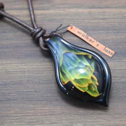 新作☆ボロシリケイトガラスペンダント『オーロラ』 ネックレス