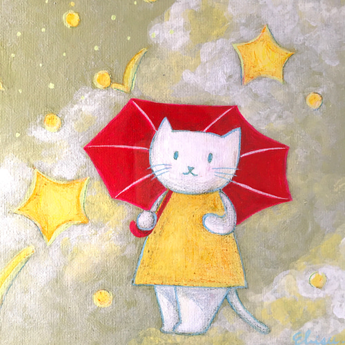 星降る部屋/原画/アクリル絵の具 絵画 森のアトリエ 通販 星降る部屋/原画/アクリル絵の具 絵画 森のアトリエ 通販