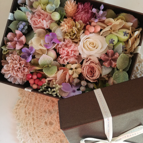 プリザーブドフラワー ギフトボックス プリザーブドフラワー 咲  