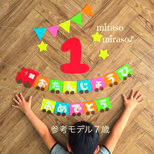 ひらがな フェルト 汽車 大きな数字 バースデーガーランド 誕生日飾り