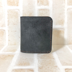 【財布】二つ折り財布 ブラック×ブラウン 1枚目の画像