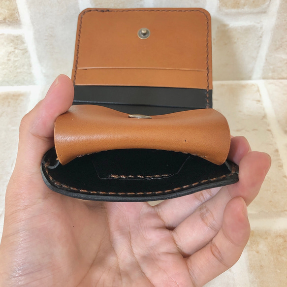 【財布】二つ折り財布 ブラック×ブラウン 4枚目の画像
