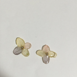 紫陽花４色ピアス(イヤリング) 1枚目の画像