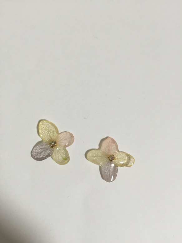 紫陽花４色ピアス(イヤリング) 1枚目の画像