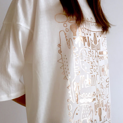 光澤豹紋棉100％低胸禮服&lt;女士&gt; 第1張的照片