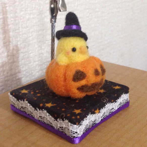 ぴよちゃんハロウィンのメモクリップスタンド 2枚目の画像