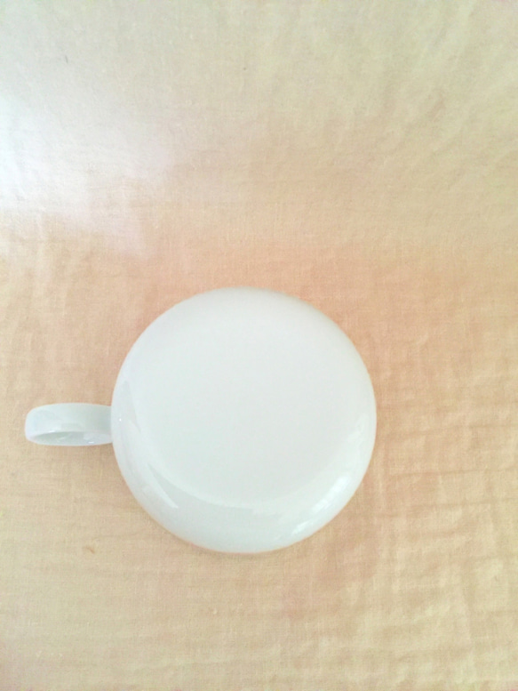 【sale】chouchou　ペパーミントグリーン　マグカップ　磁器　ポーセラーツ 3枚目の画像