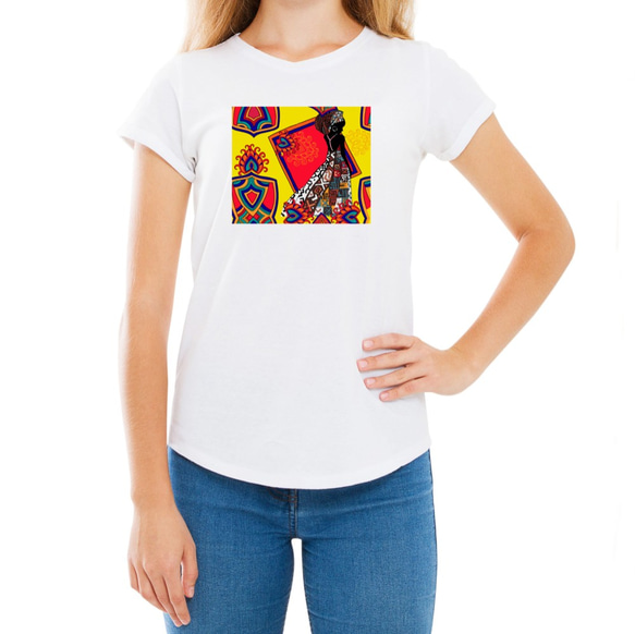 フェアリースター おしゃれカワイイ　アフリカン　ガールズサイズ 半袖Tシャツ 1枚目の画像