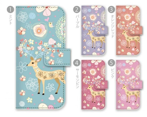 送関込【Harper & Blake】UK発!手帳型スマホケースDeer/鹿バンビ 全機種対応］手帳型 スマホケース［小鹿のバンビ☆ファンシー