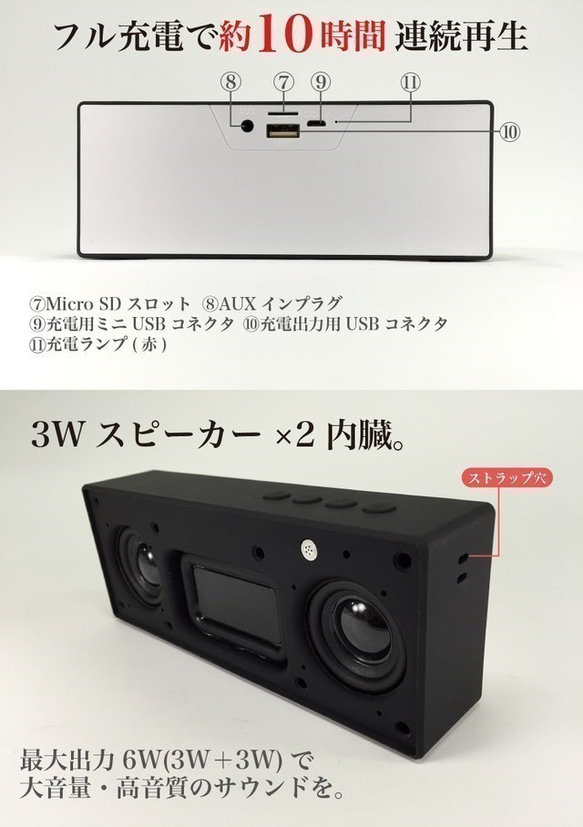 ポータブル Bluetooth スピーカー☆大人ゴージャス 3枚目の画像