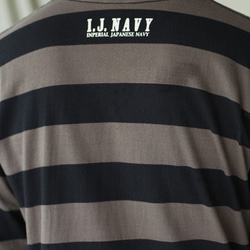 スペシャルプライス！残り1点！旭日旗ワッペン  I.J.NAVY 日本軍　 5.0オンス ボーダーロングTシャツ Lサイ 3枚目の画像