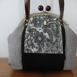 レトロ がま口バッグ「持ち手変更可能」 ハンドバッグ 「R」croix dis