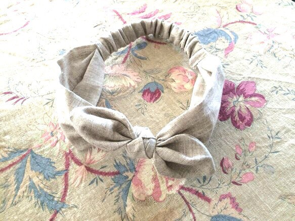 Knotted  Headband*Linen* 1枚目の画像