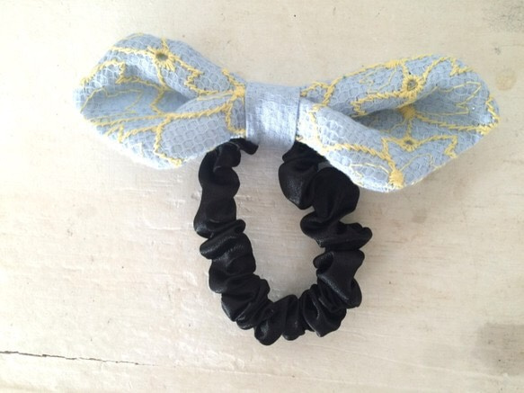 Hair elastic butterfly Type*Light blue Race* 1枚目の画像