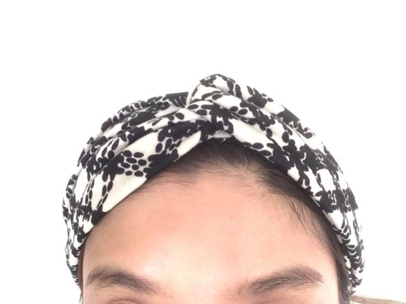 Turban Headband *Black check* 4枚目の画像