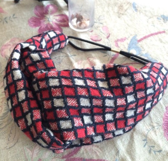 Turban *red checked wool* 1枚目の画像