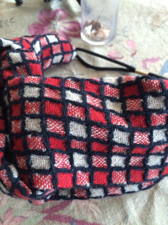 Turban *red checked wool* 2枚目の画像