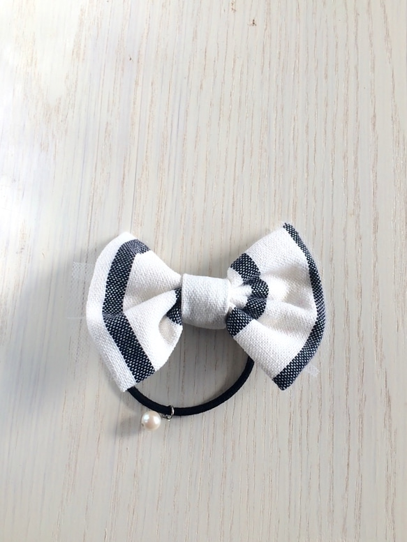 Hair elastic Ribbon Type*stripe* 1枚目の画像