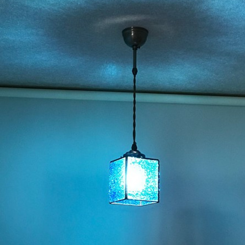 ペンダントライト　ブルー×クリア　ステンドグラス it-6635d30160a29-1200.jpg