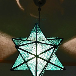 【照明】ホーリースター ステンドグラス ペンダントライト ギフト 天井灯 星型ランプ 1枚目の画像
