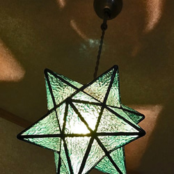 【照明】ホーリースター ステンドグラス ペンダントライト ギフト 天井灯 星型ランプ 4枚目の画像