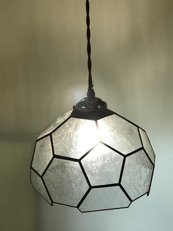 【照明】ステンドグラス サッカーボール ペンダントライト クリアー ステンドグラス ＾＾