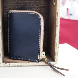 L字ファスナーの小型財布 / ネイビー 1枚目の画像