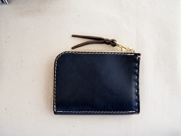 L字ファスナーの小型財布 / ネイビー 2枚目の画像