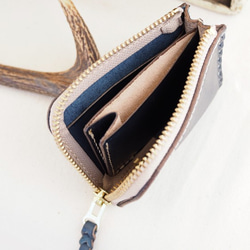 L字ファスナーの小型財布 / ネイビー 3枚目の画像