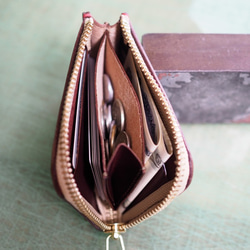 〈A様 オーダー品〉L字ファスナーの小型財布 / グレー 5枚目の画像