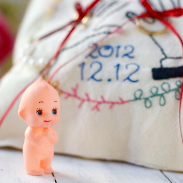 刺繍リングピロー♡式後は赤ちゃんのファーストピローに 4枚目の画像