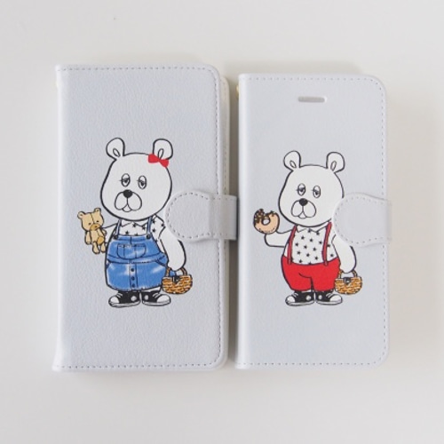 確認用】手帳型スマホケース詳細（着せ替えくま） スマホケース 