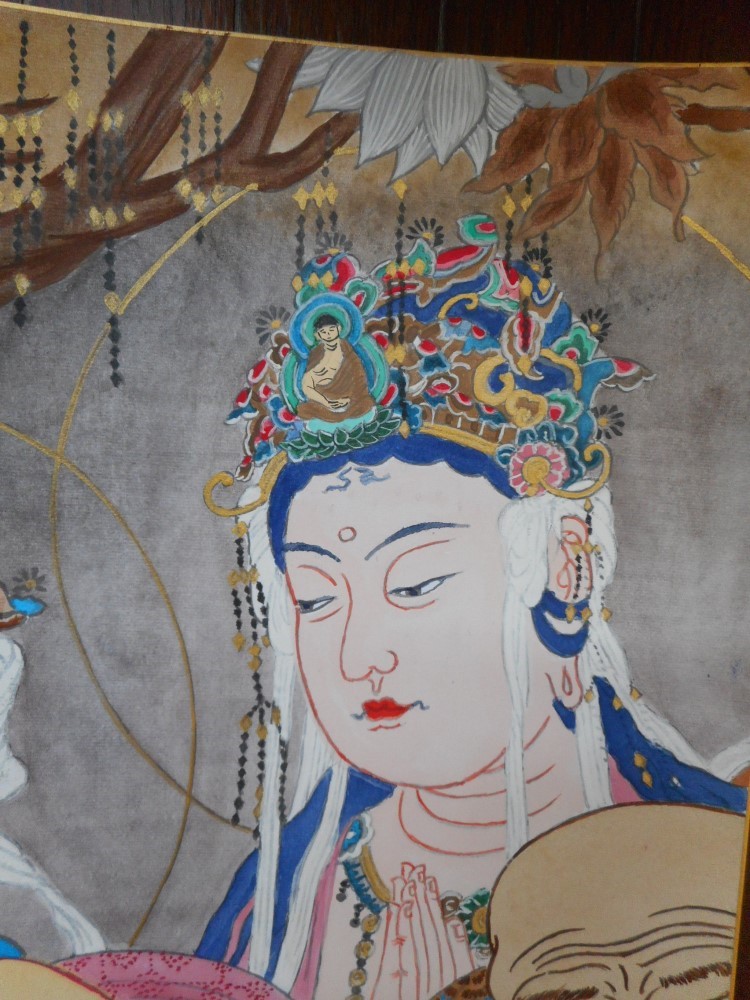 特大　聖観音菩薩　仏画 楽天市場】千手観音菩薩 肉筆仏画 送料無料 : 芸趣山房 楽天市場店