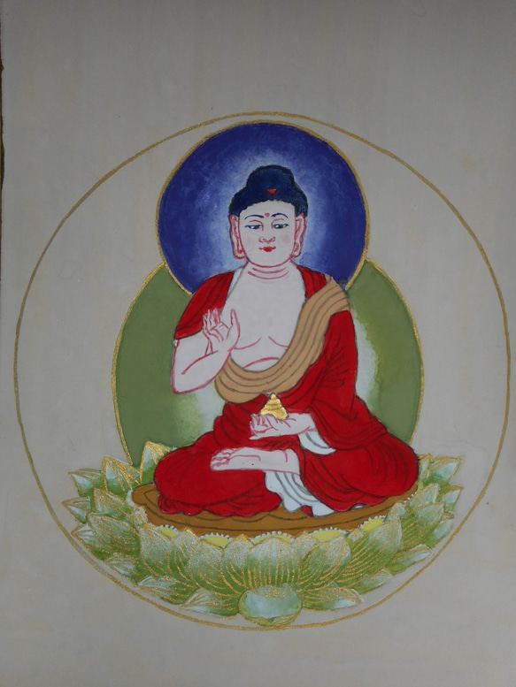 原画・水彩画】手描きイラスト「薬師如来様」 堅固