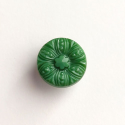 カトカ 緑色｜チェコ Vintageガラスボタン 13mm 1個  Nr.cz243 3枚目の画像