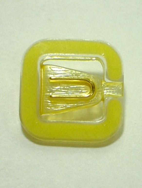トロピカル  黄色｜ヴィンテージボタン 19mm 1個（日本製デッドストック）Nr.rb033 2枚目の画像