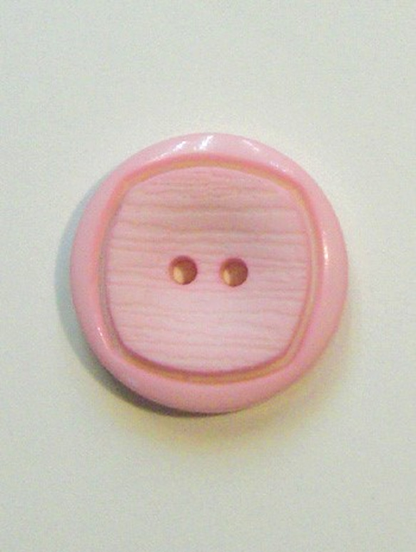 ルクリア　ピンク｜ヴィンテージボタン 21mm 1個（日本製デッドストック）Nr.rb041 2枚目の画像
