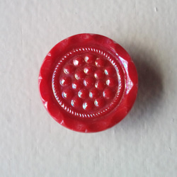 ベルタ 赤｜チェコ Vintageガラスボタン 18mm 1個  Nr.cz019 2枚目の画像
