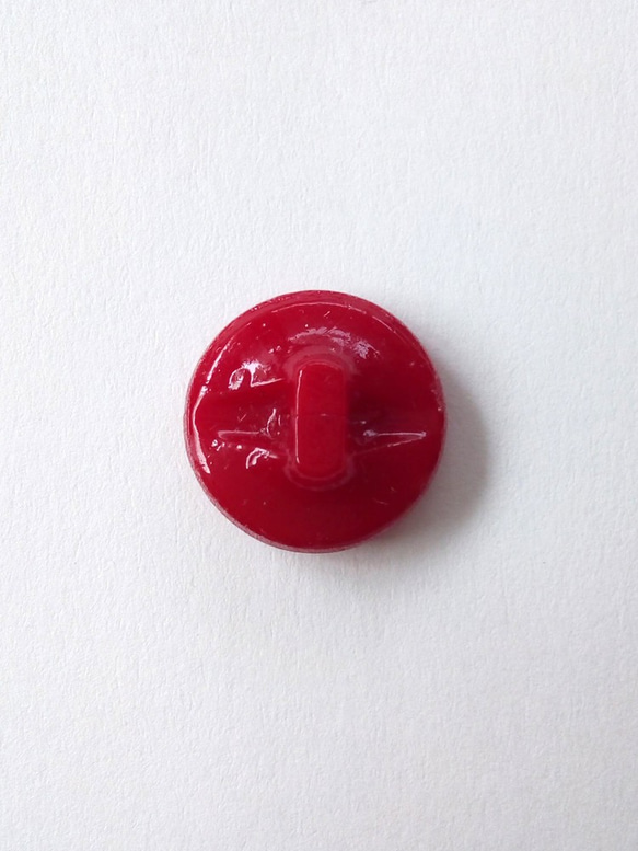 ターニャ 濃赤色｜チェコ Vintageガラスボタン 13mm 1個  Nr.cz120 5枚目の画像