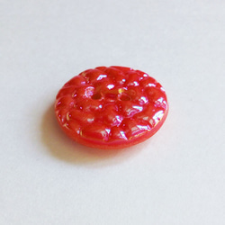 ルツィエ 赤橙色｜チェコ Vintageガラスボタン 18mm 1個  Nr.cz147 3枚目の画像