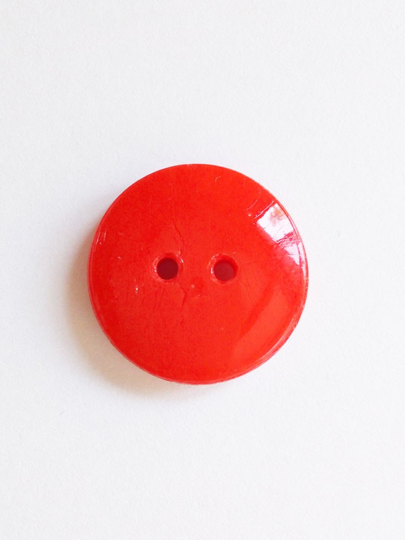 ルツィエ 赤橙色｜チェコ Vintageガラスボタン 18mm 1個  Nr.cz147 4枚目の画像