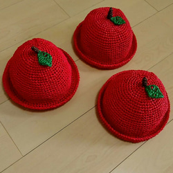 りんごの麦わら帽子 50〜52cm 2枚目の画像