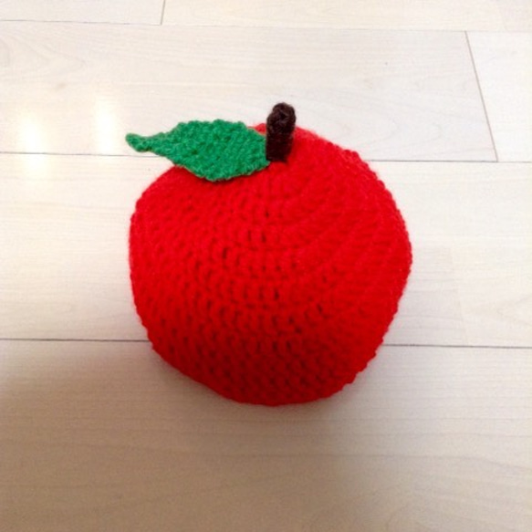 冬用 りんごの帽子 Mサイズ 2枚目の画像
