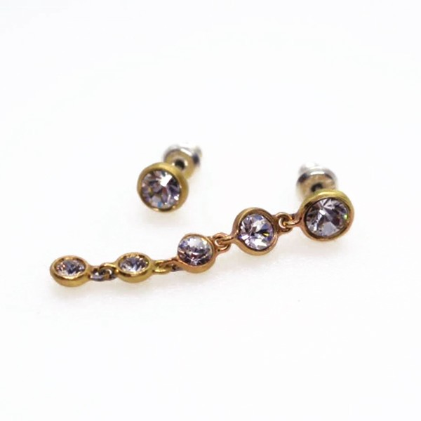 ひとつぶ星・ほうき星のピアス　／２点セット ガラスコート イヤリング