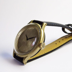 hatsuaはつな／男性用腕時計 37mm【受注制作】メンズ 真鍮製 手作り腕時計 刻印(名入れ） 3枚目の画像
