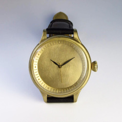 hatsuaはつな／男性用腕時計 37mm【受注制作】メンズ 真鍮製 手作り腕時計 刻印(名入れ） 1枚目の画像