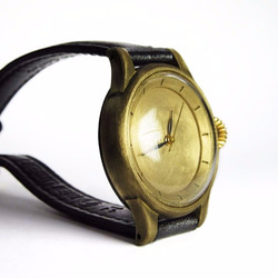 hatsunaはつな／レディース 針A 29mm【受注制作】 シンプルな手作り腕時計 真鍮製 刻印（名入れ）可能 2枚目の画像