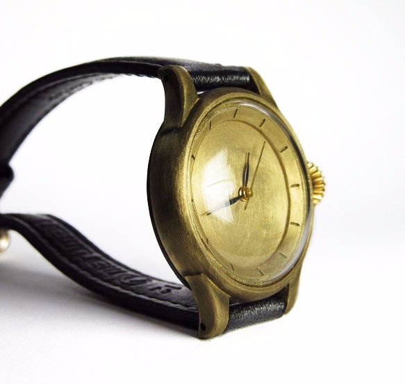 hatsunaはつな／レディース 針A 29mm【受注制作】 シンプルな手作り腕時計 真鍮製 刻印（名入れ）可能 2枚目の画像