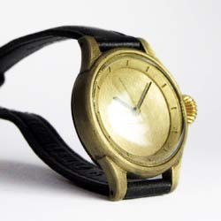 hatsunaはつな／レディース 針B  29mm【受注制作】 シンプルな手作り腕時計 真鍮製 刻印（名入れ）可能 2枚目の画像
