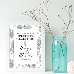 [雑誌Ray掲載商品][wedding] ウェルカムボード｜結婚式｜ウェディング｜花柄 1枚目の画像
